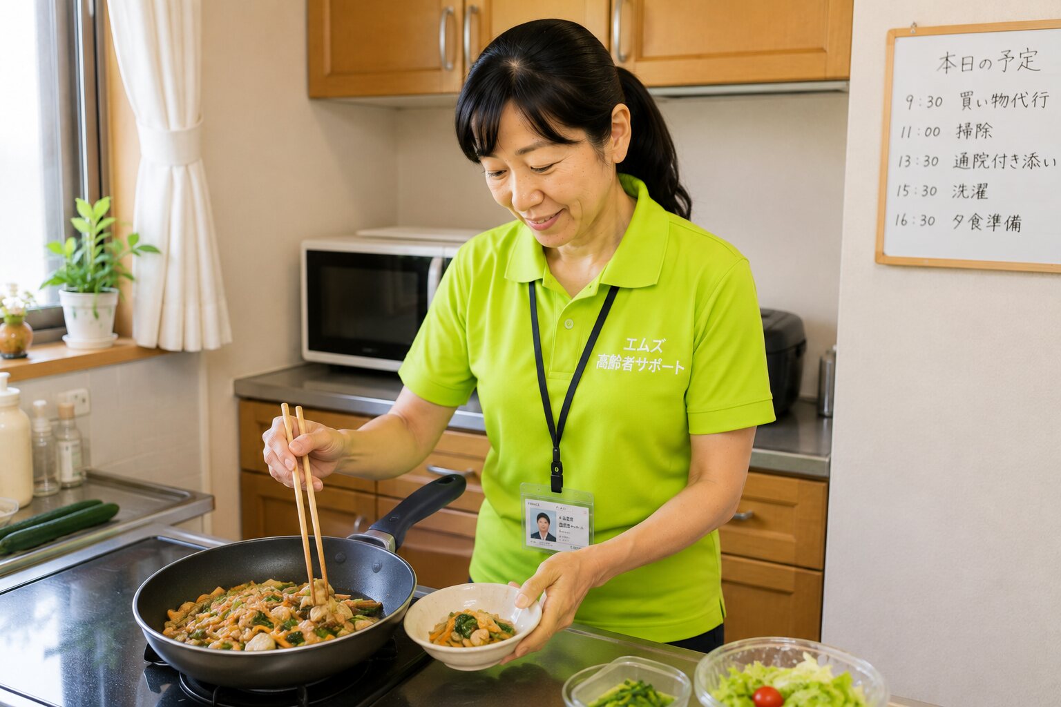 調理や配膳のお手伝いのサービス風景イメージ