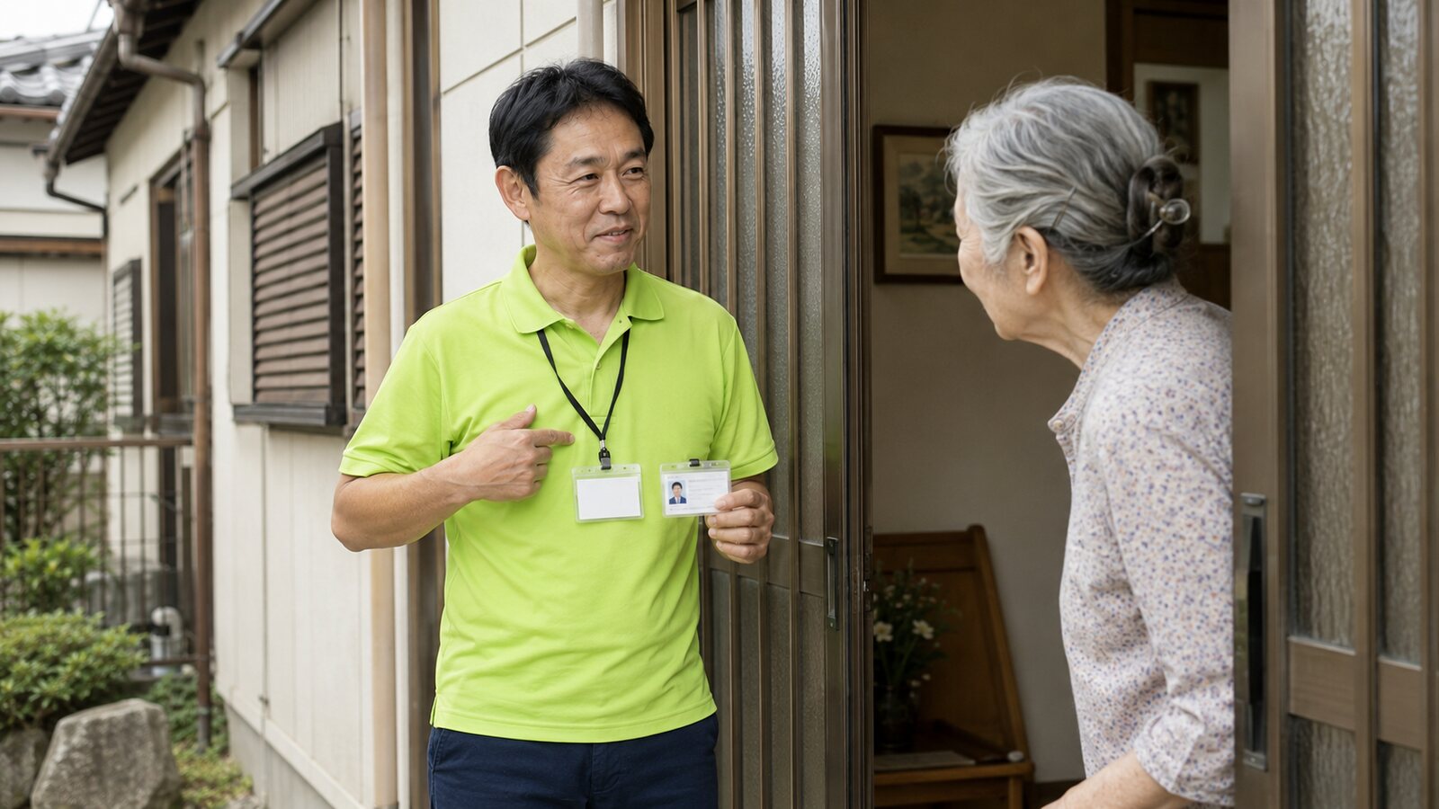 身分証を提示してからご訪問