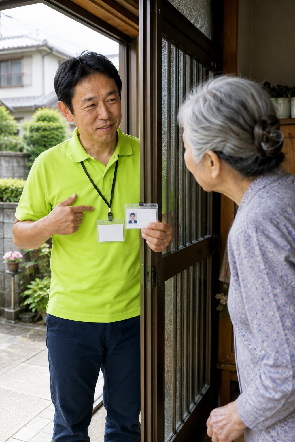 玄関先でご挨拶のサービス風景イメージ