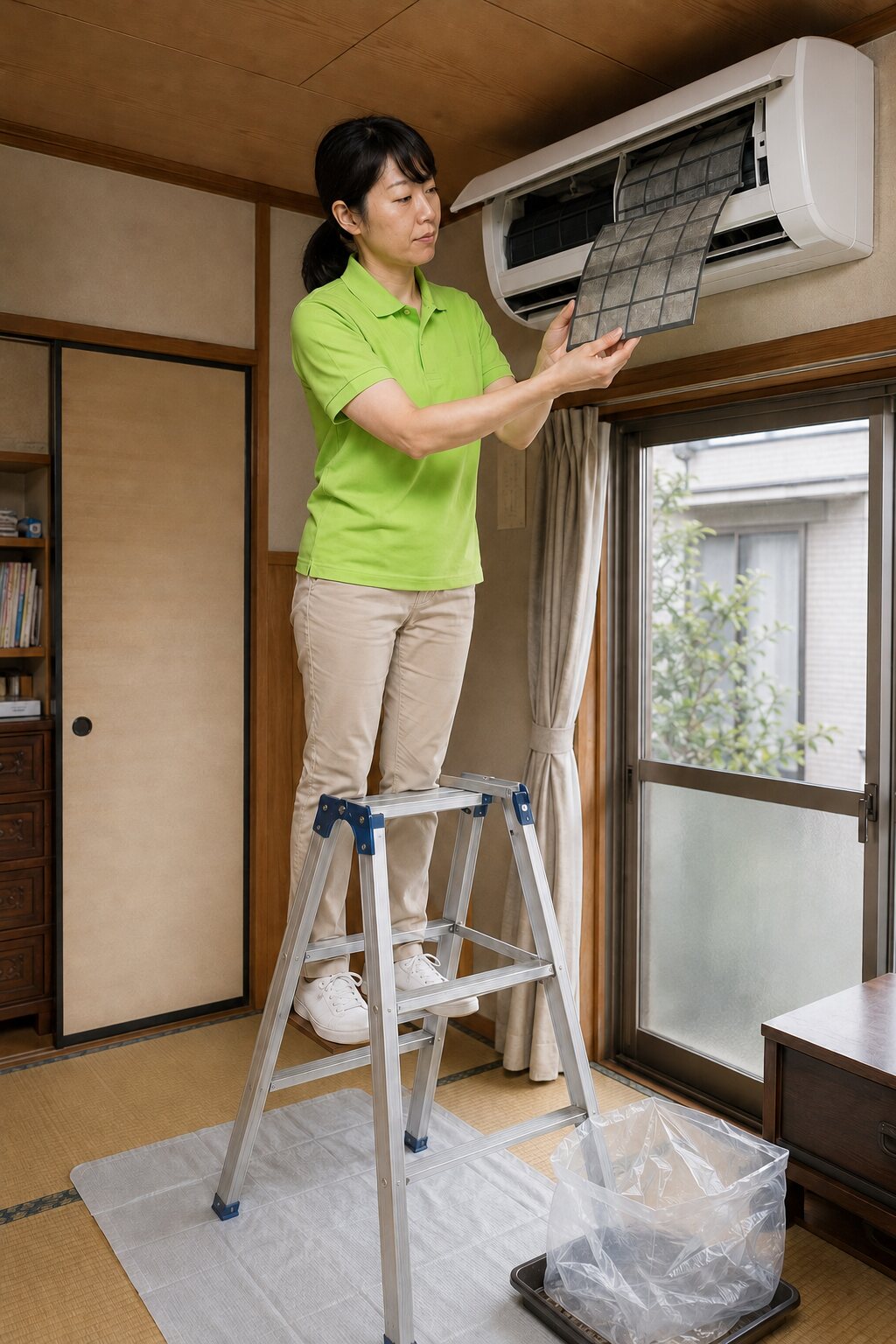 定期訪問でエアコンの動作確認