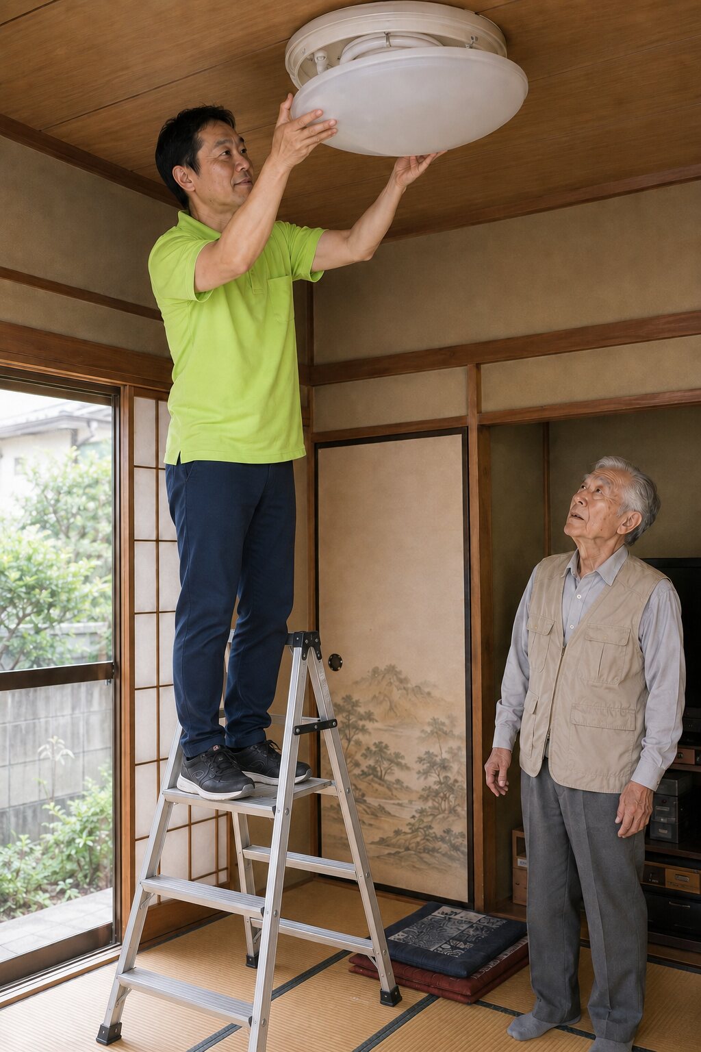 電球・照明交換の支援風景