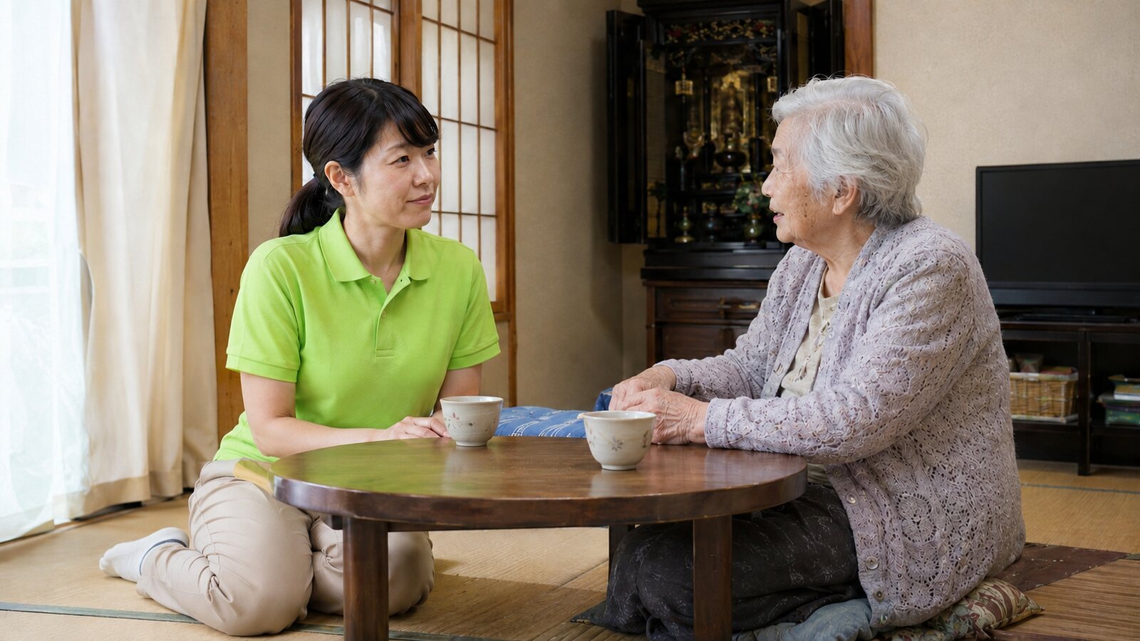 支援内容を確認する様子
