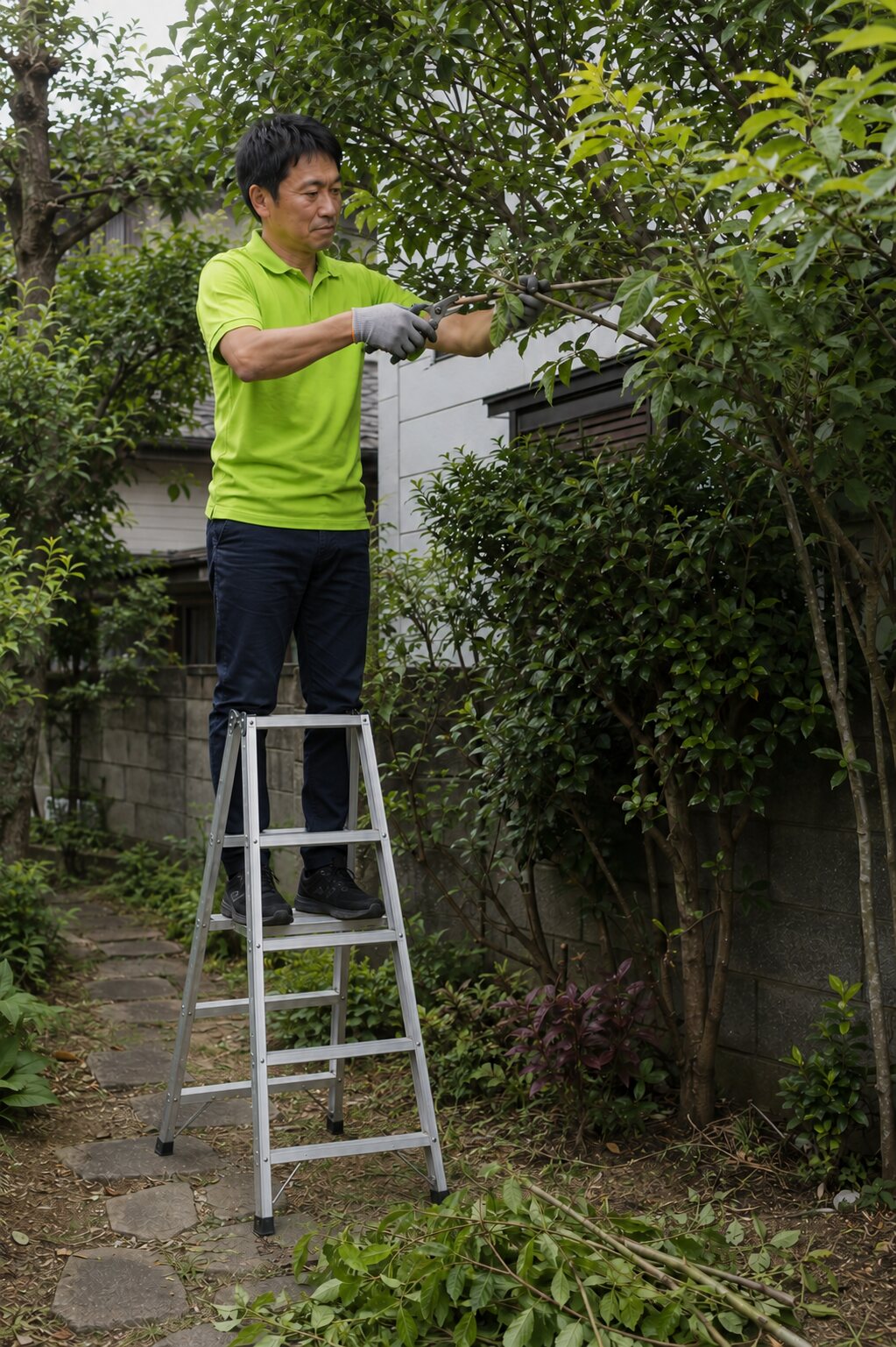庭の手入れの支援風景