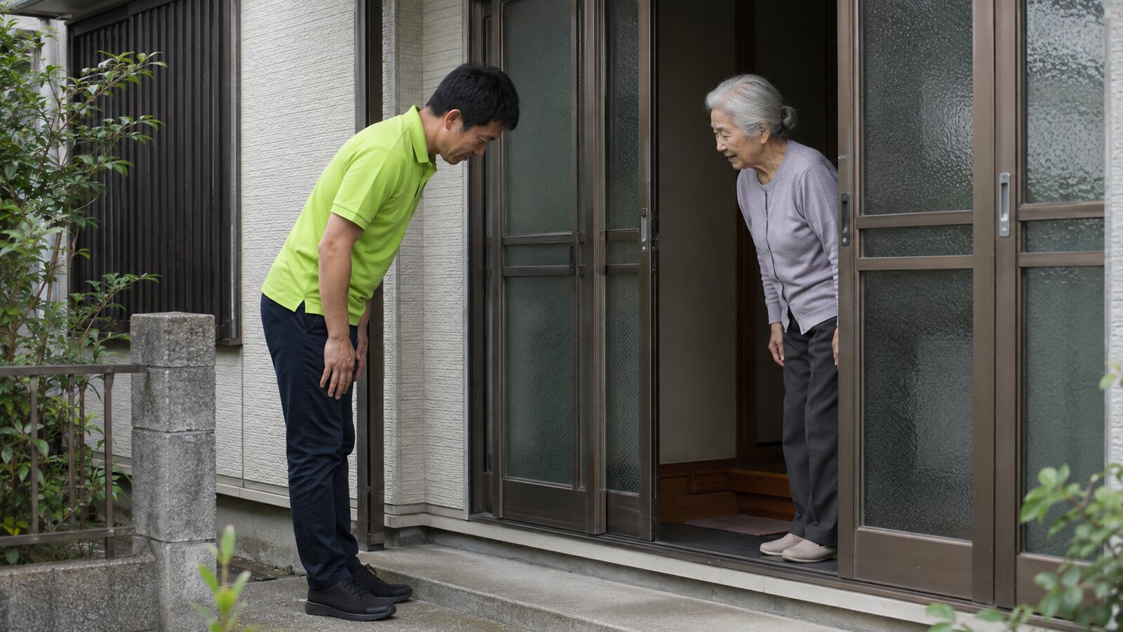 名古屋の高齢者宅を訪問するスタッフ
